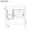 Meuble de salle de bain de 76 cm avec trois tiroirs, portes à fermeture amortie, lavabo en céramique, poignées dorées, rangement compact, espace de bain optimisé