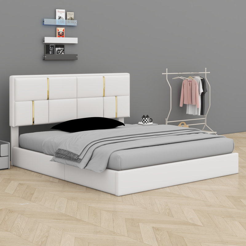 Upholstered Platform Bed With Hydraulic Storage System