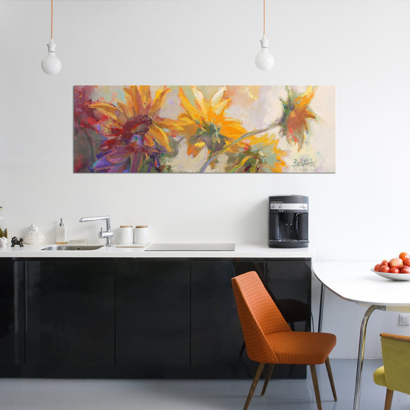 «Three Long Blossoms», reproduction sur toile, H 16 po x l 48 po x P 1,5 po, Toile tendue