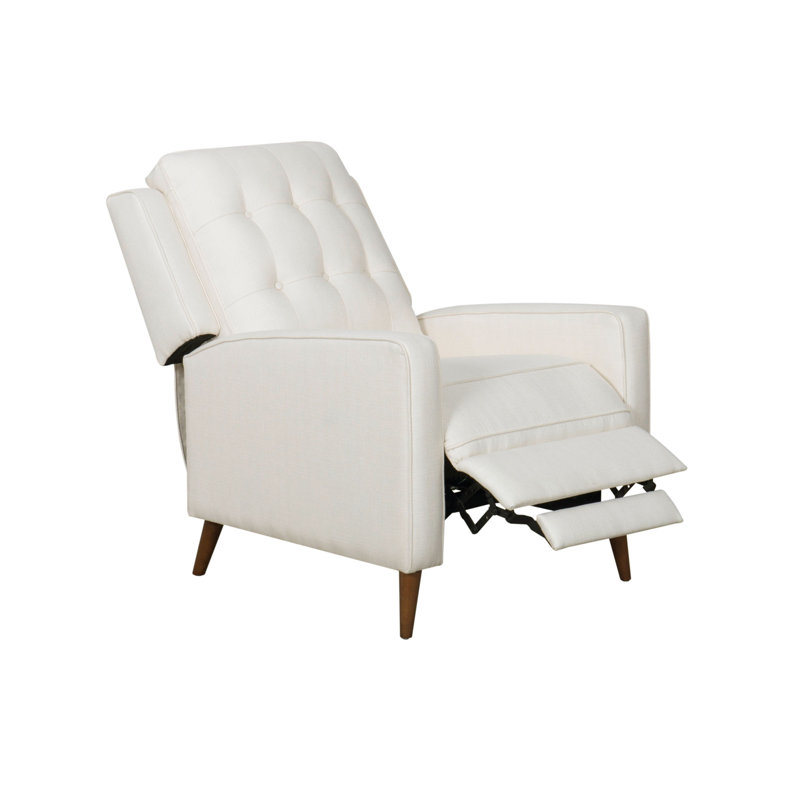 Fauteuil inclinable manuel à pression de 31 po Braelyn, Polyester ivoire