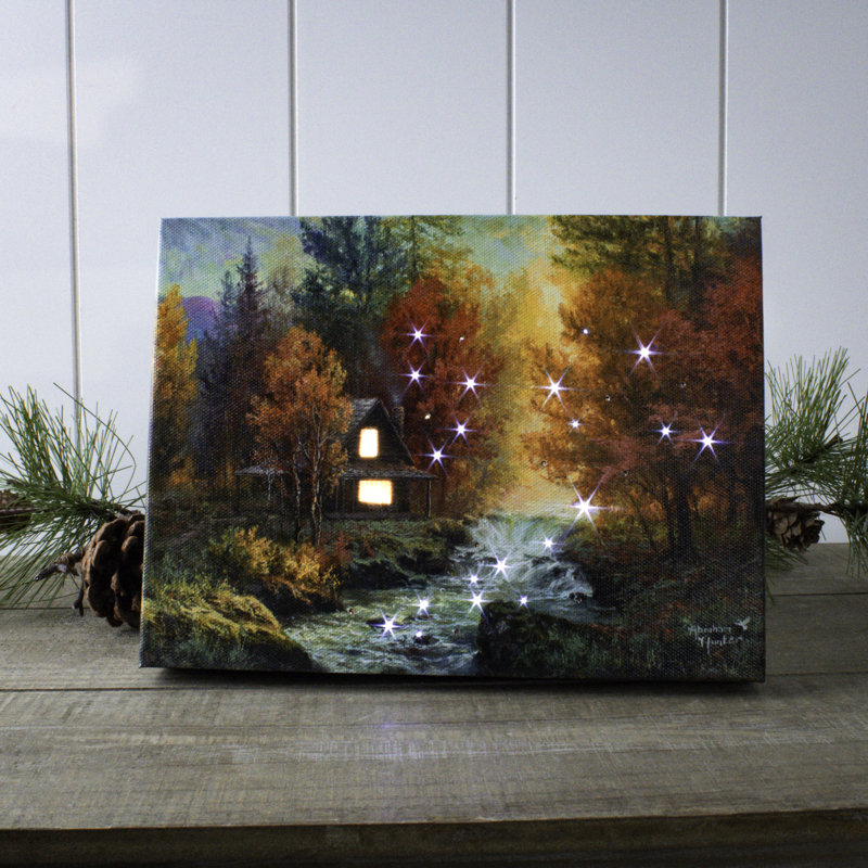 Kinard - Toile de table avec éclairage 8 x 6 Creekside Cabin