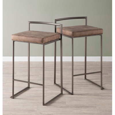 Brieon Upholstered Counter Stool with Metal Frame