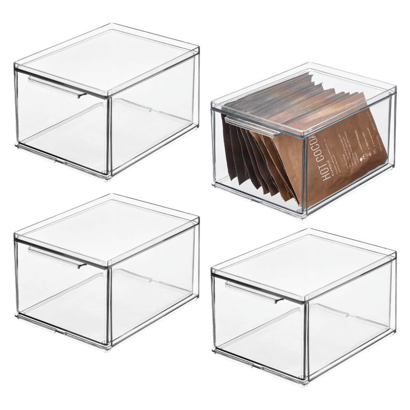 Stackable Kitchen Storage Drawer - Pull-Out Sliding Bin for Fridge, Pantry, Under-Sink, or Cabinet