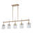 5-Light Clear Glass Linear Kitchen Island Pendant