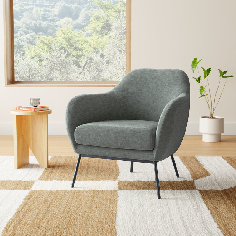 Martina 33.5'' H Chenille Upholstered Armchair, Green