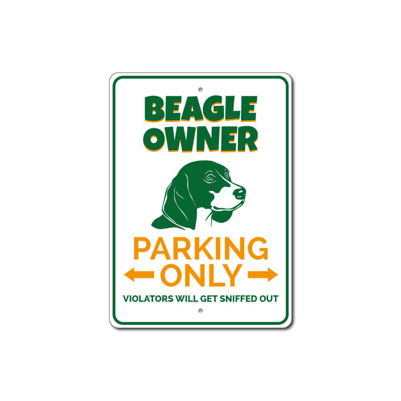 Enseigne de propriétaire en aluminium Beagle, H 18 po x l 12 po x P 0,06 po