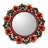 Belini Solid Wood Frame Round Wall Mirror