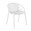Chaises de salle à manger de patio empilables avec design respirant, style moderne et simple (ensemble de 2), pieds en métal + dossier en plastique, blanc-500731478