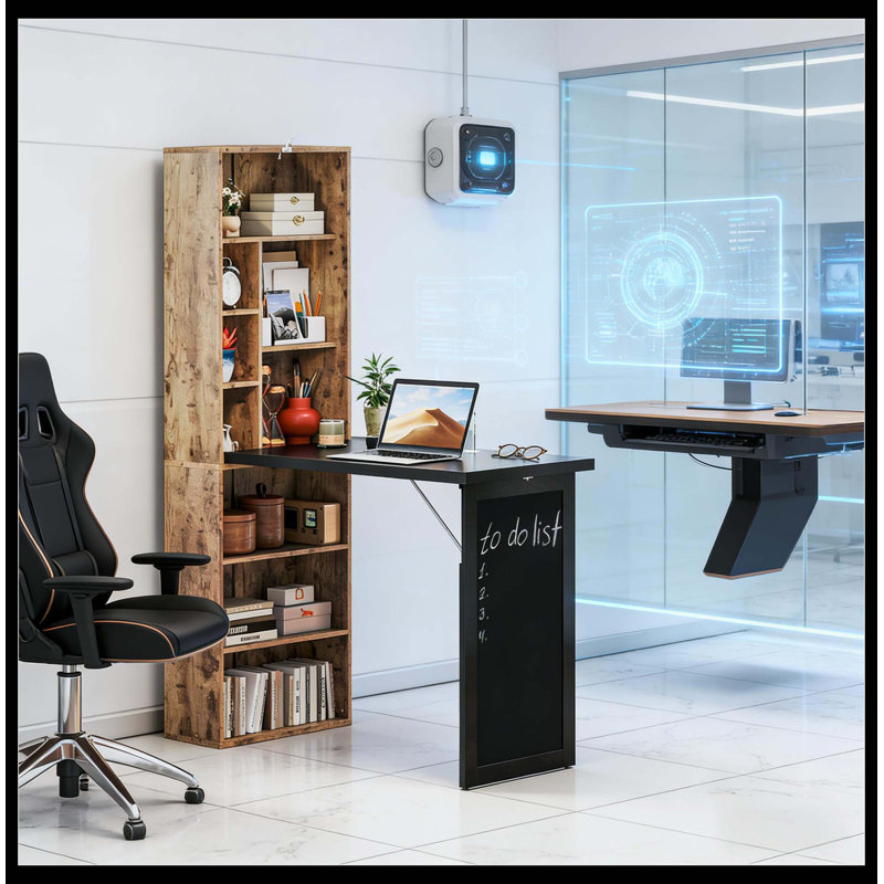 Bureau d'ordinateur, bureau de bureau convertible pliable