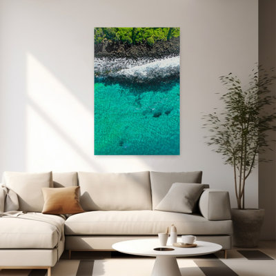 «Trees répondre à la mer», art mural contemporain abstrait océan