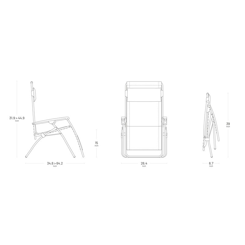 Lafuma Mobilier R Clip Reclining Zero Gravity Chair, Magnolia, Titan