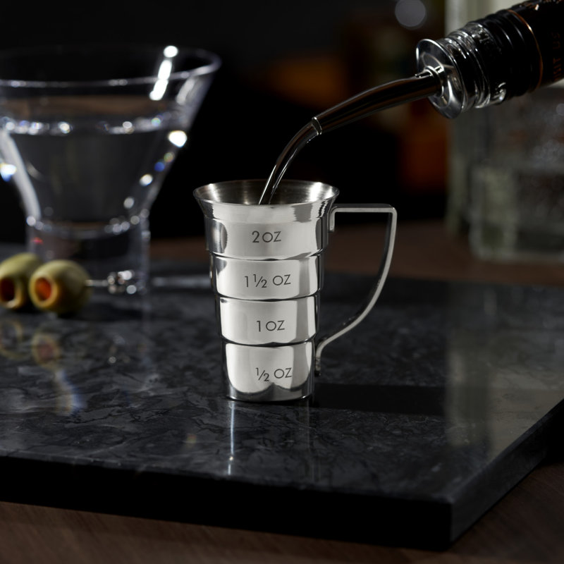 Viski Harrison Stainless Steel Stepped Jigger, Set Of 1, 2 Oz., Viski