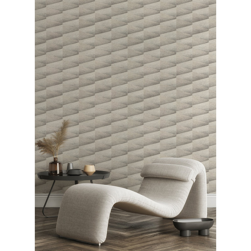 Rouleau de papier peint L 33 pi x l 20,9 po Stephanne, Gris clair