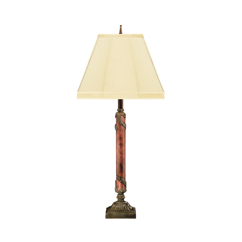 Burl Acanthus Metal Buffet Lamp