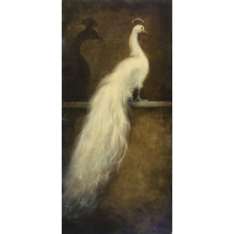 «White Peacock 1» par Claudette - peinture sur toile tendue