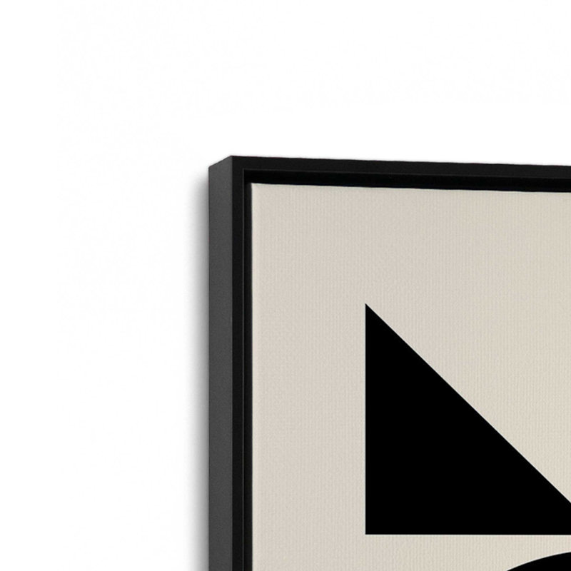 Impression sur toile monochrome Bauhaus Shapes, Cadre flottant noir satiné, H 18,75 po x l 12,75 po x P 1,75 po