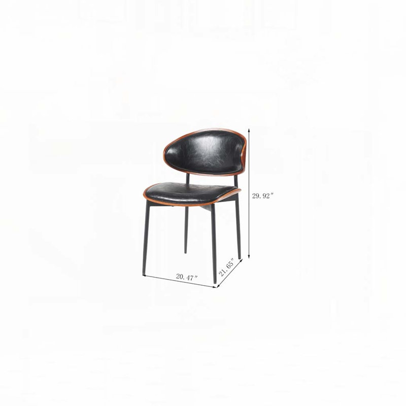 Chaises de salle à manger en similicuir, Noir