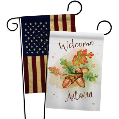 Drapeau de jardin en polyester 18,5 x 13 po Welcome Autumn