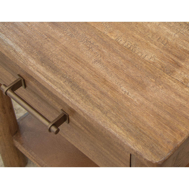 Table de bout en bois massif avec rangement Generoso, H 25,5 po x l 17,75 po x P 17,75 po