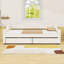 Lit de jour simple TG revêtu de lin avec éclairage DEL et deux tiroirs de rangement-158094489-158094487