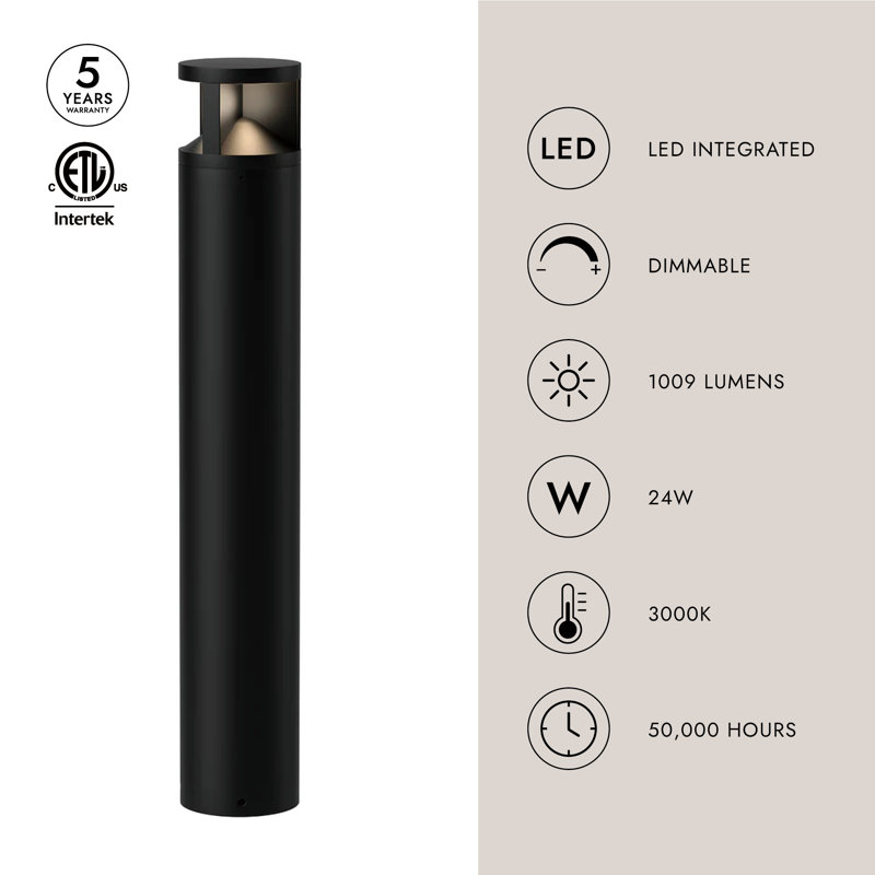 Glen LED Bollard Light, 36.63" H x 6.38" W x 6.38" D
