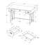 Bureau d'ordinateur, bureau personnel, ordinateur portable, tiroirs de rangement, L 48 po, bureau, stratifié gris, métal noir, transitionnel-954039238
