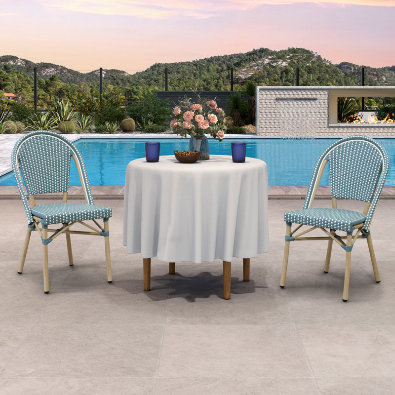 Ensemble de 2 chaises bistro PURPLE LEAF,  Bleu clair