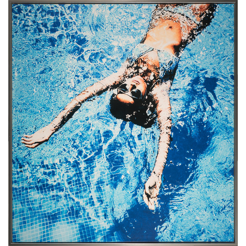 Catching Rays Print by Jeff Schaub, Silver Floater Framed, 62" H x 58" W, White/Dark Blue