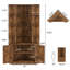 Bibliothèque de coin avec portes, bibliothèque de coin à 6 niveaux avec armoire de rangement-1017103385