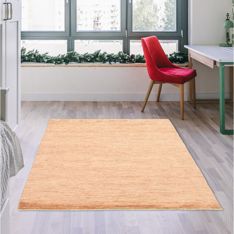 Tapis décoratif en laine de conception unique 4 pi 3 po x 6 pi 2 po Ayriana noué à la main New Age