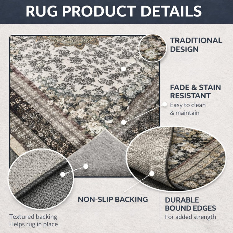 Markwart Beige Rug, Rectangle 40 x 60 cm