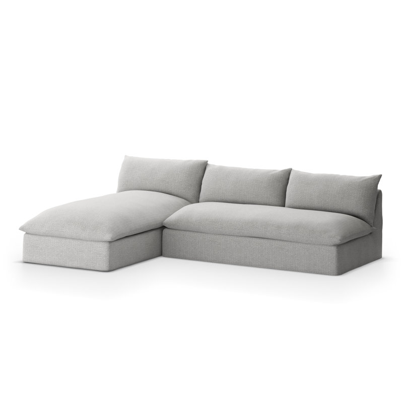 Canapé modulaire d'extérieur avec coussins Ammon, Blanc