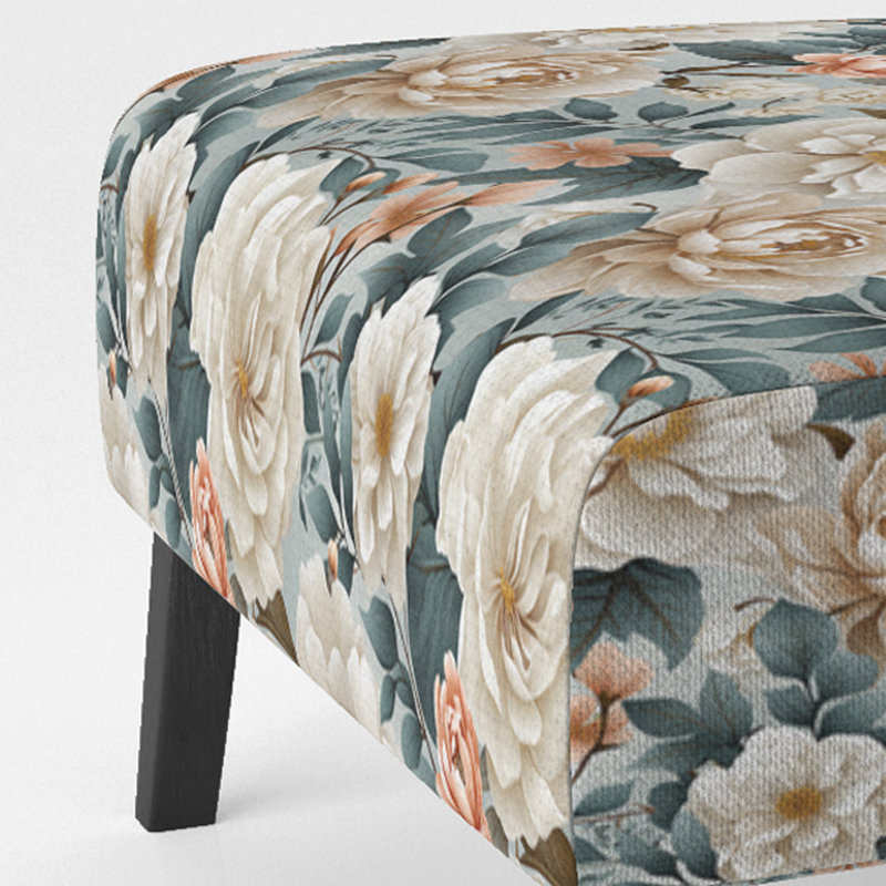 Rustic Victorian Brocade Victorian Motif - Chaise d'appoint de chalet rembourrée à motif floral