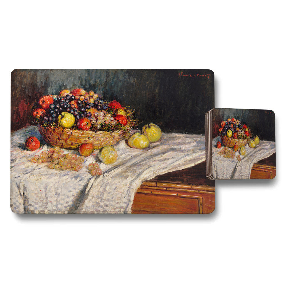 Fruit Basket Still Life Placemats And Coaster Set Artwork