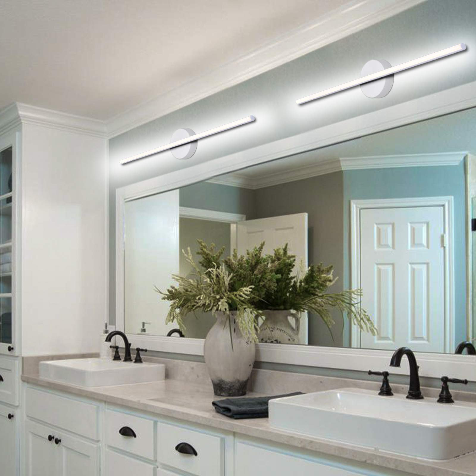 Orren Ellis 30 Inch Modern White Bathroom Light Fixtures Wall Lamp ...