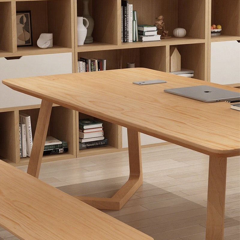 Bureau rectangulaire en bois massif Burlywood, H 29,53 po x l 62,99 po x P 27,56 po