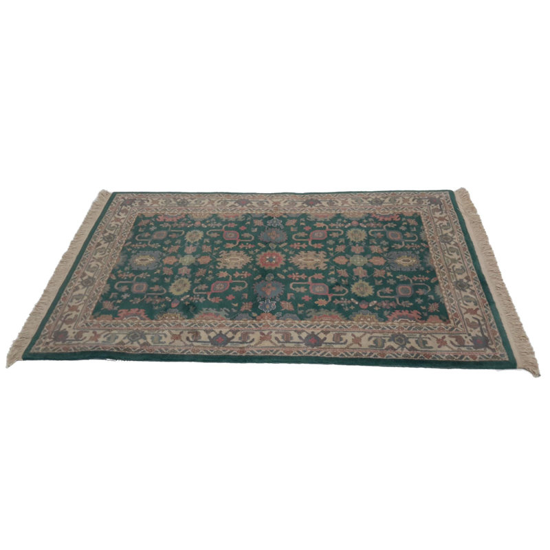 Canvello Hand Made Traditional Medallion Indo Tabriz Design Rug - 3'6'' X 5'5''
