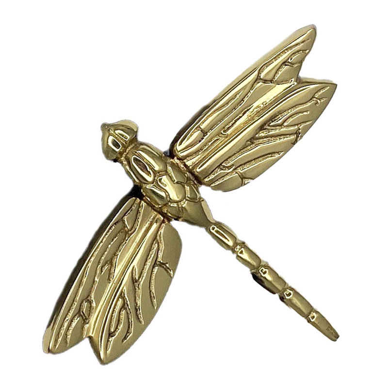 Dragonfly In Flight Push Button Doorbell, Brass