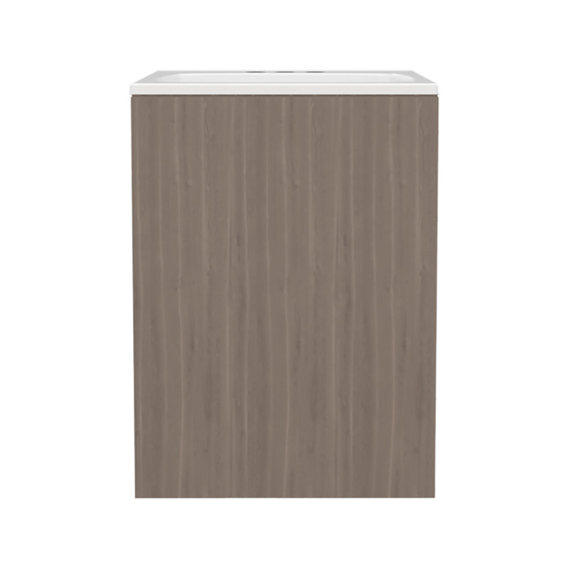 Meuble-lavabo 1 porte, 3 tablettes Froid, Gris