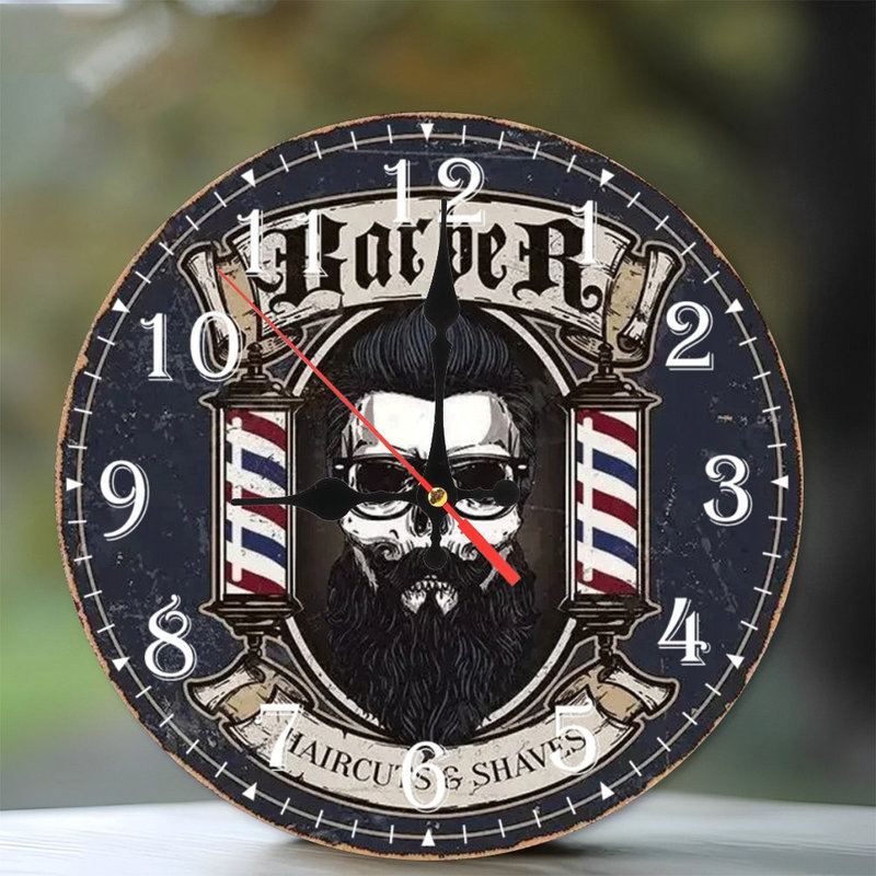 Horloge murale en bois 10 po, mouvement silencieux, à piles (piles AA non incluses), décor artistique, parfait pour les décorations