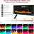 70" Electric Fireplace TV Stand with Storage Cabinet, 2-Tier Console with Heater & 12 LED Flame Colors, White Finish