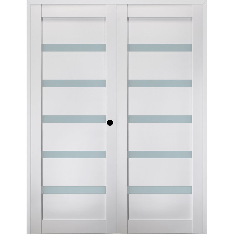 Porte à panneaux Leora, Blanc noble, Gauche, 35,5 po x 79,37 po