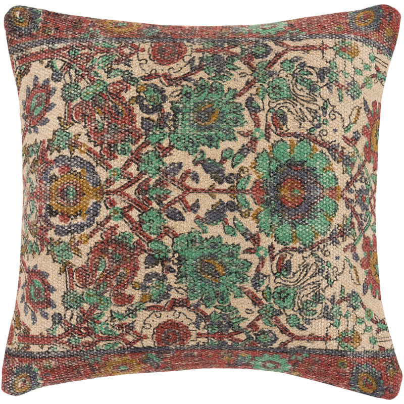 Shadi Floral Pillow Cover, 30" H x 30" W x 1" D, Pillow Cover Only-No Insert