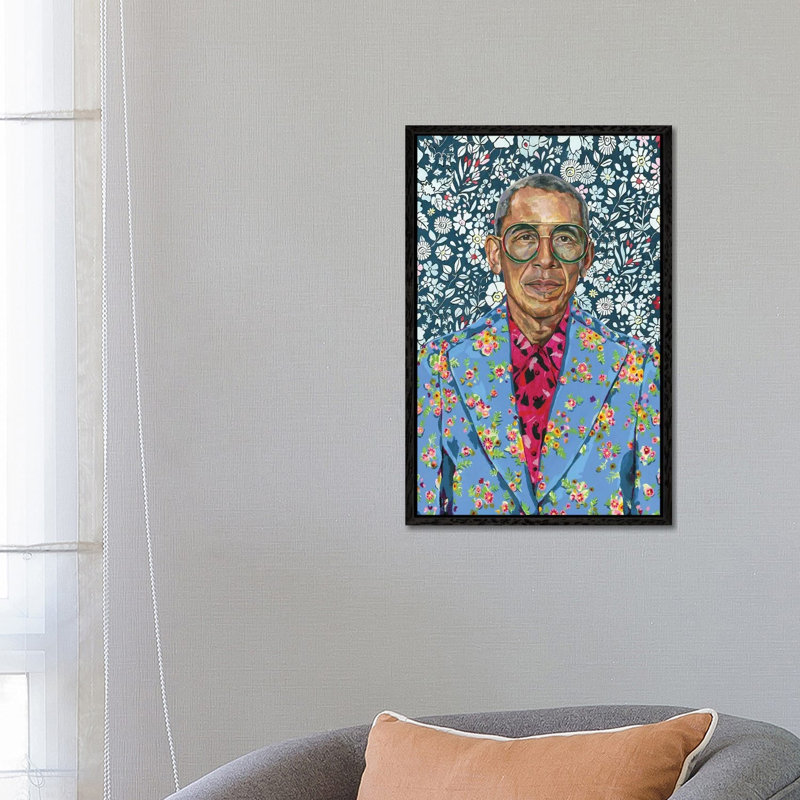 Barack by Heather Perry - Painting on Canvas, 66.04 cm H x 45.72 cm W, Black Framed