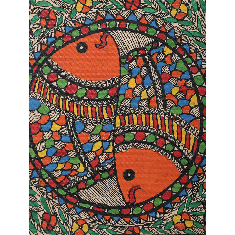 Simple poisson coloré | Papier fait à la main | Par Ajay Kumar Jha