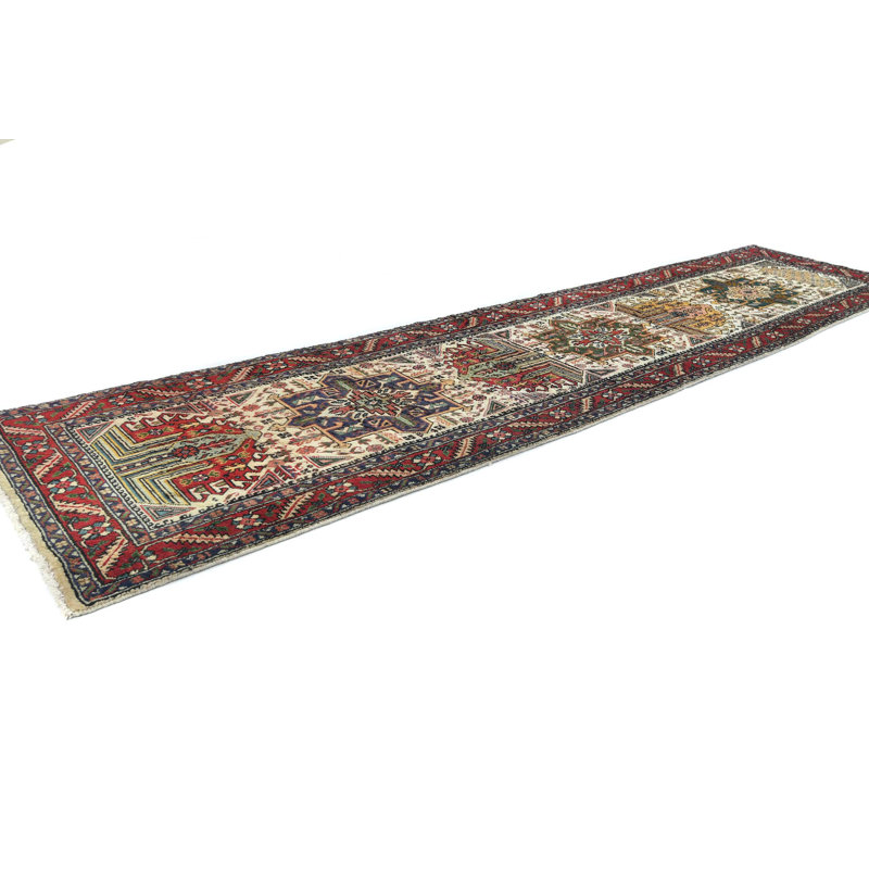 Tapis de couloir oriental crème 3X12 One-of-a-Kind