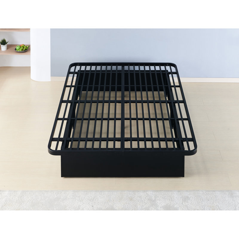 Metal Queen Bed Frame, 16 Inch Tall, Stylish Bedroom Addition Tall Black Stable For A Peaceful
