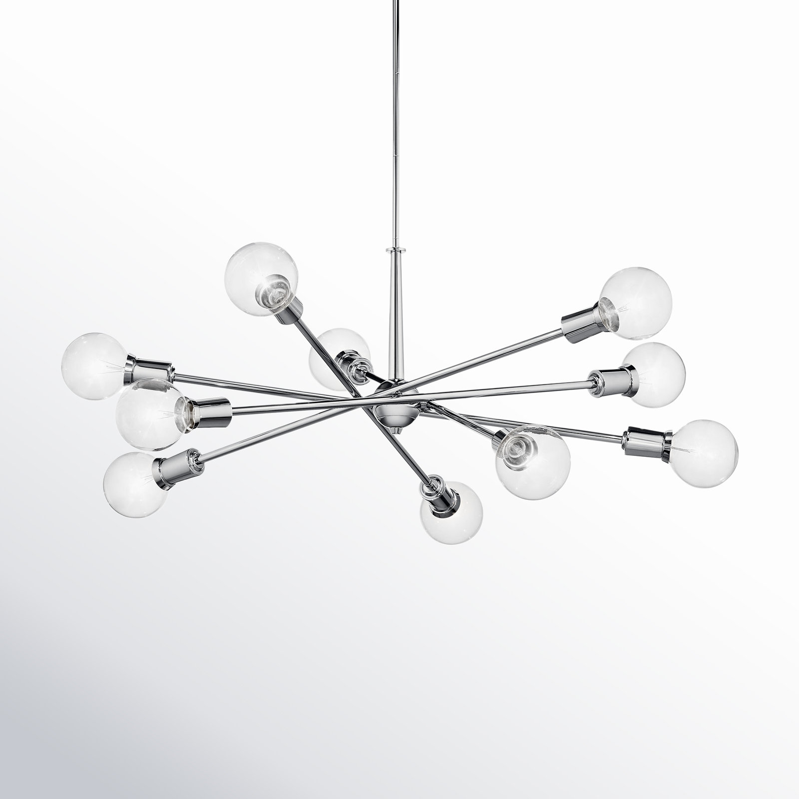 Sonya 10 - Light Sputnik Modern Linear Chandelier, Chrome