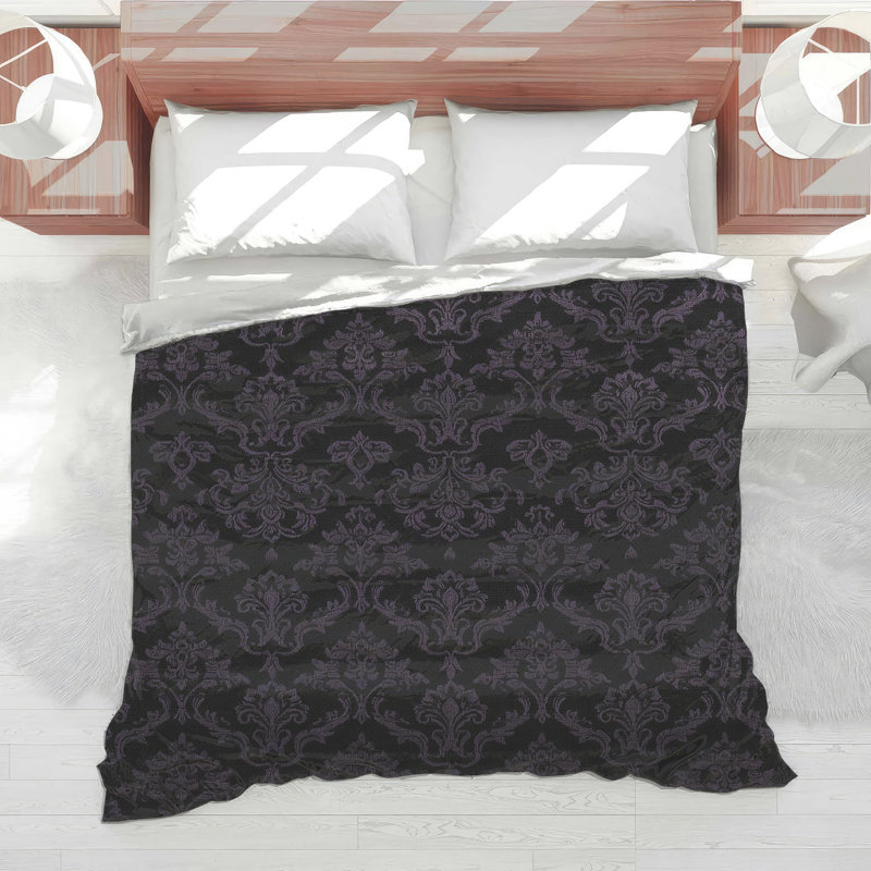 Édredon mauve à motif damassé, Twin Extra Long
