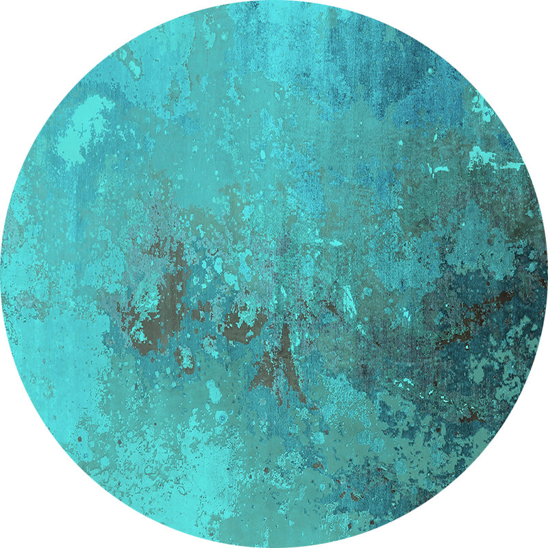 Tapis bleu / bleu sarcelle, Rond 4 pi